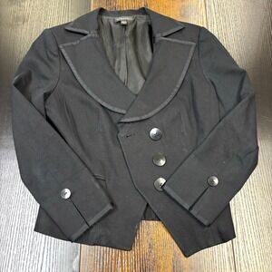 Bebe Women's Black Long Sleeve One Button Front Pocket Blazer Size 6 Jacket